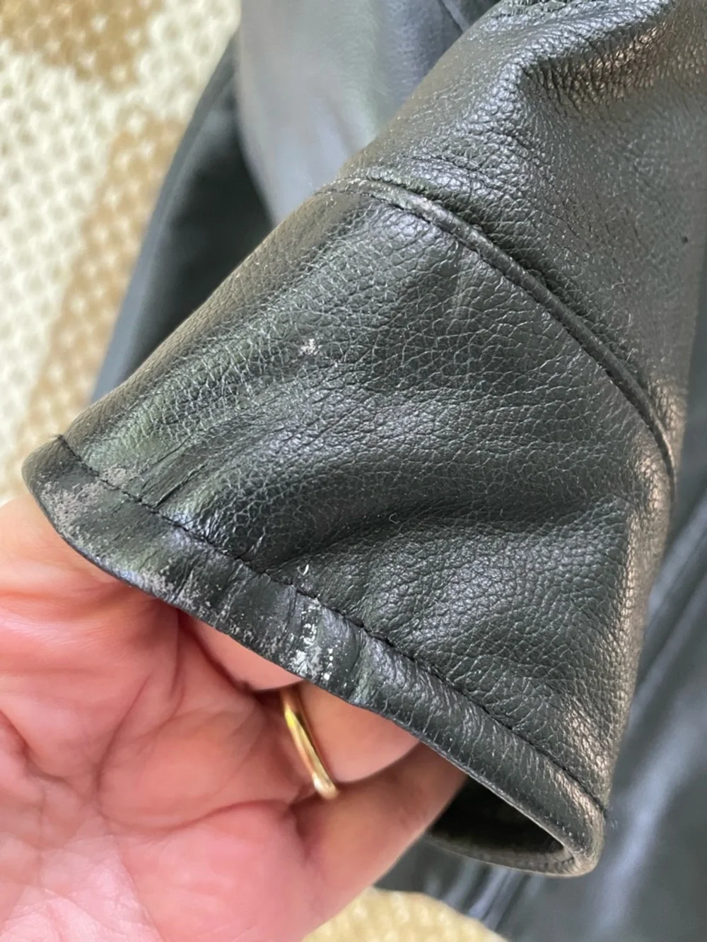 VINTAGE GAP Black Leather Zip-Up Jacket Kids Boy’s Size 10 L Y2K